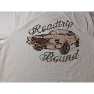 VS PINK Cropped Logo White Graphic Tee Roadtrip Bound Large Athletic Gym